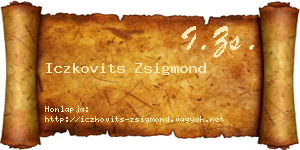 Iczkovits Zsigmond névjegykártya